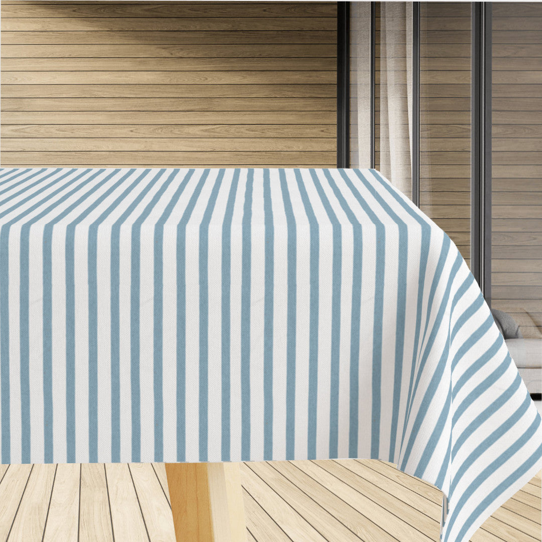 Caféstrib Blå - Akryldug med blå striber på tværs