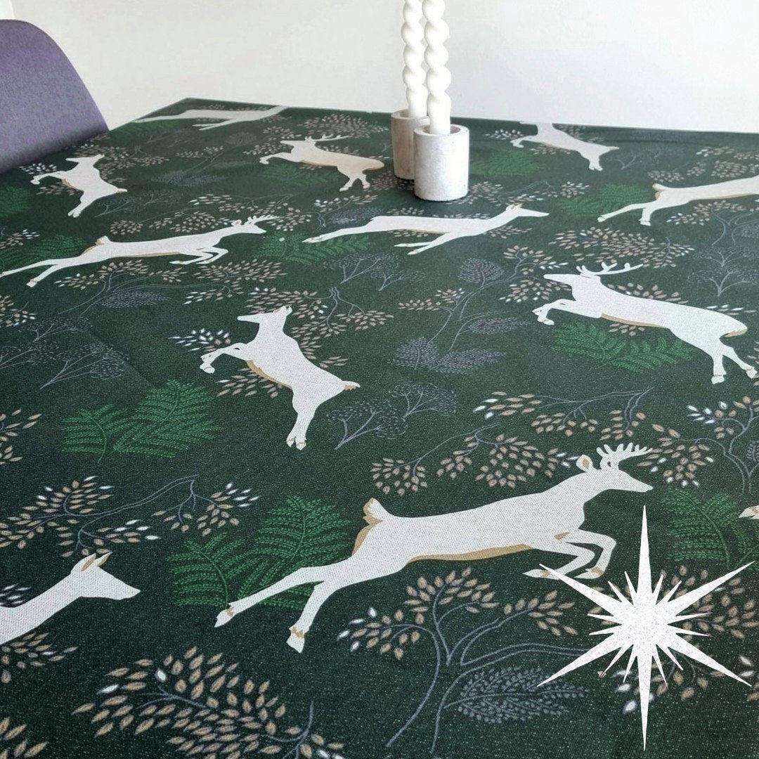 Cambridge Grøn - Juleakryldug med lurex - 150 cm bred