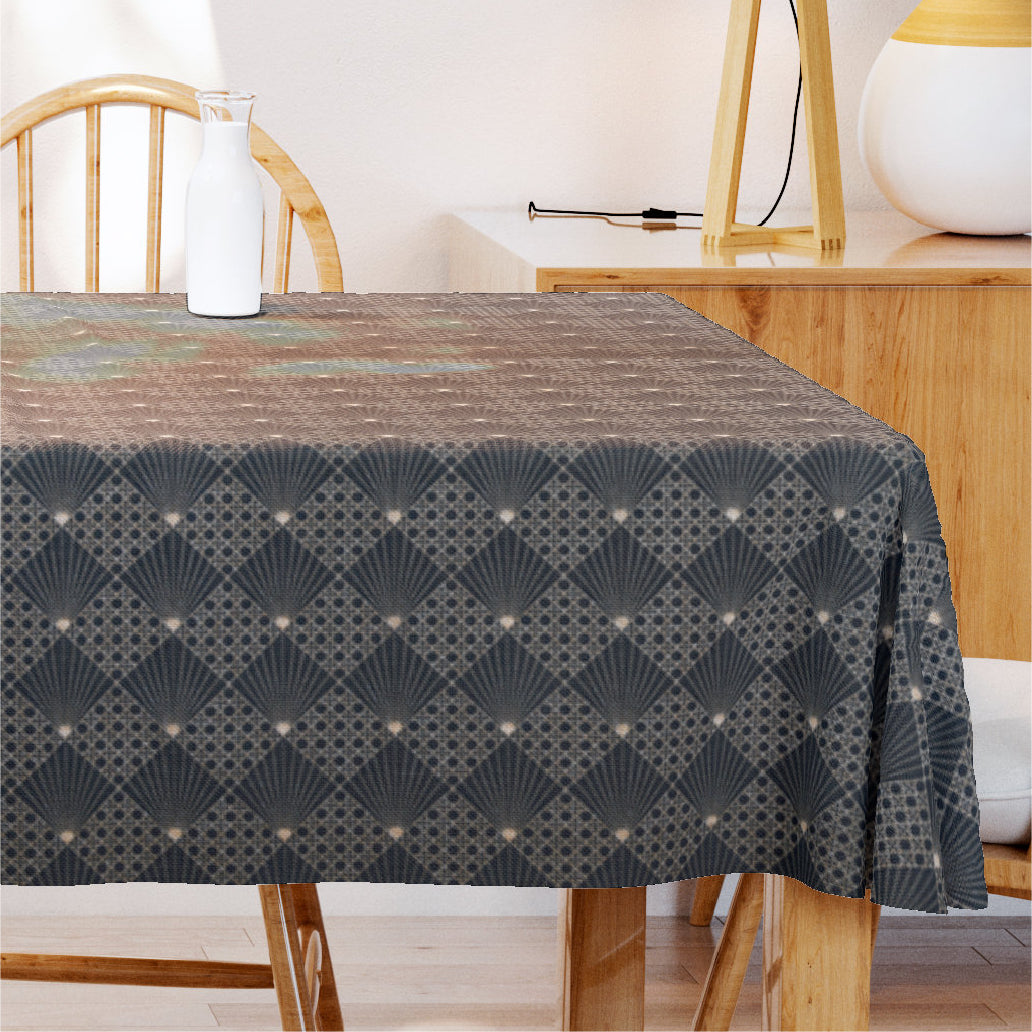 Cannage Sort - Akryldug med flot grafisk mønster 155 cm bred