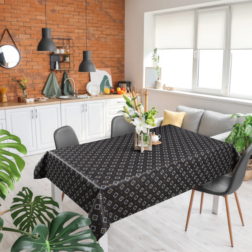 Casa Antracit - Voksdug med rudemønster og hørlook