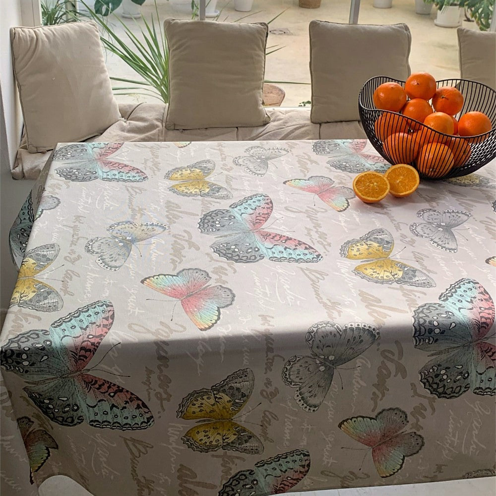 Cezanne - Dejlig akryldug med sommerfugle, 140 cm