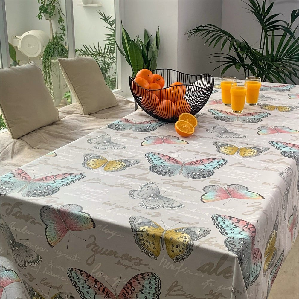 Cezanne - Dejlig akryldug med sommerfugle, 140 cm