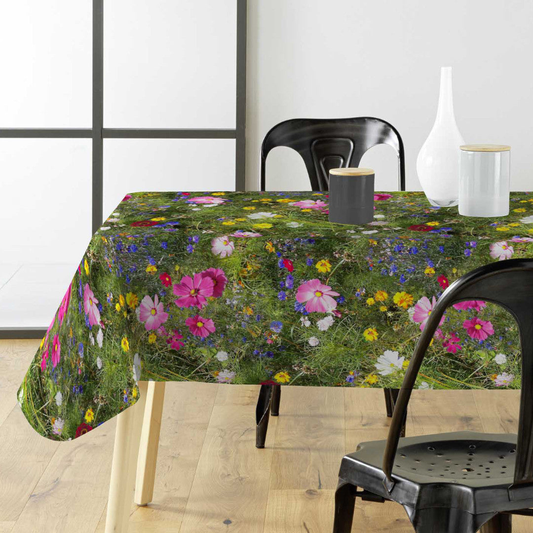 Vilde blomster - Voksdug med farverige blomster med opdækning