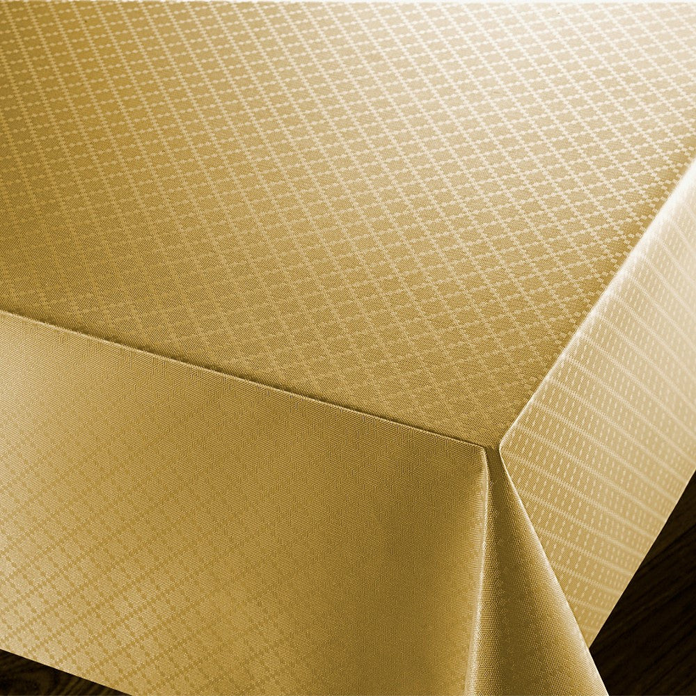 Checkers Gold - voksdug med præget ternet mønster