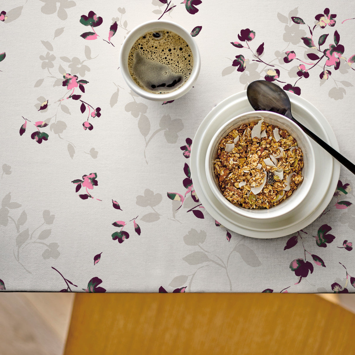 Cherry Blossom Pink - Sødahl akryldug med antiskrid, set oppefra