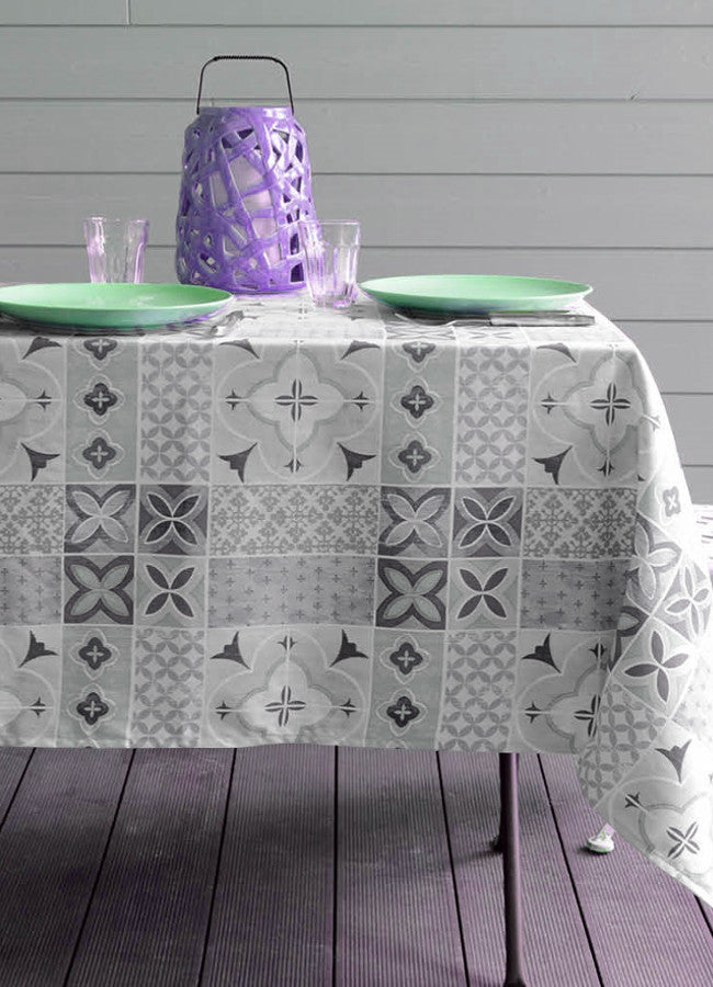 Ciment lin natur, Laura Lancelle akryldug, 155 cm bred