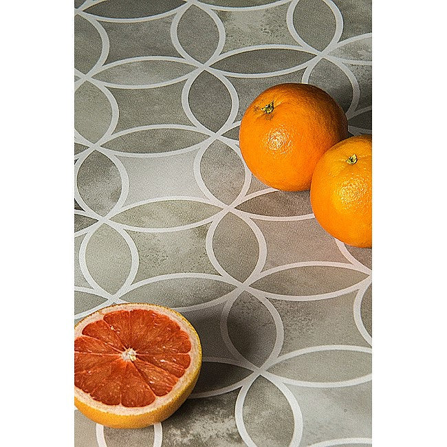 Circle Graphics Grå - Voksdug med flot grafisk cirkel mønster