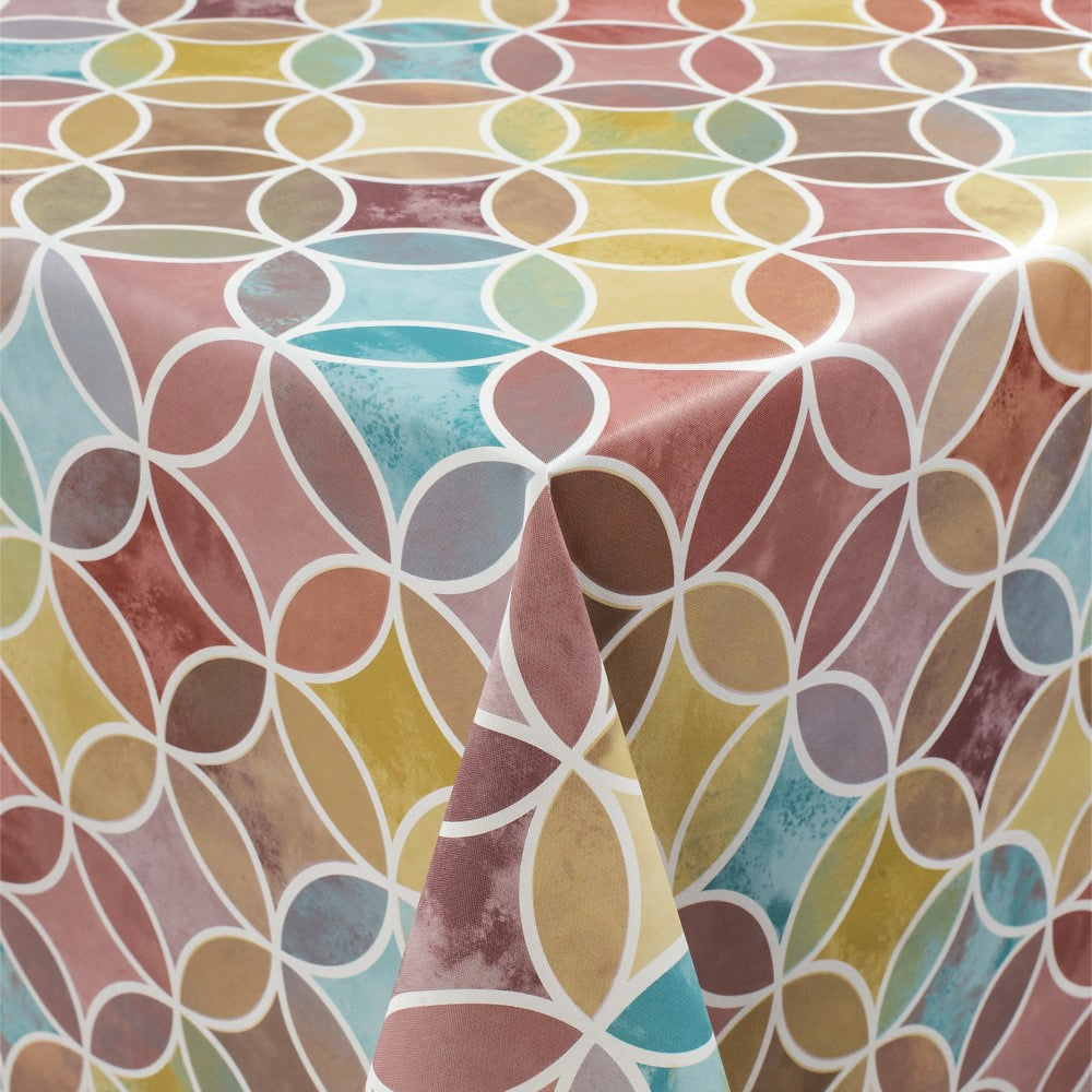 LÆNGDE: 2,4 m - Circle Graphics Varm - Voksdug med flot grafisk cirkel mønster