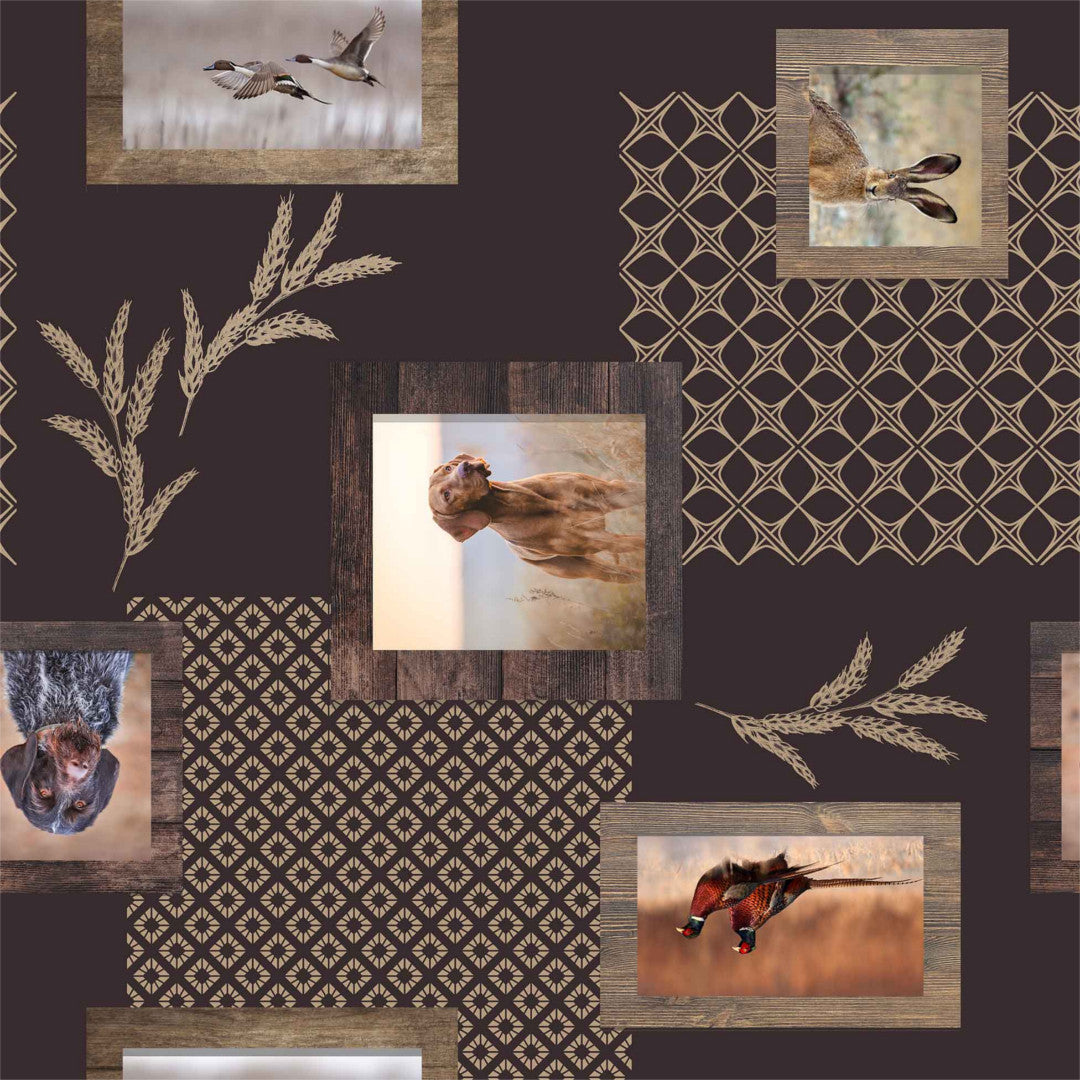 Colvert Taupe - Voksdug med jagtmotiver