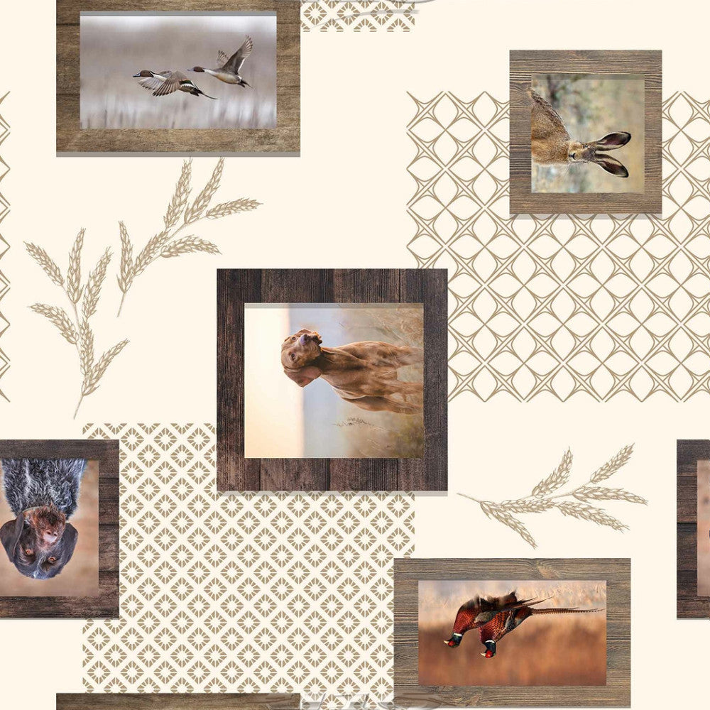 Colvert - Voksdug med jagtmotiver, gråænder, jagthunde, harer og fasaner