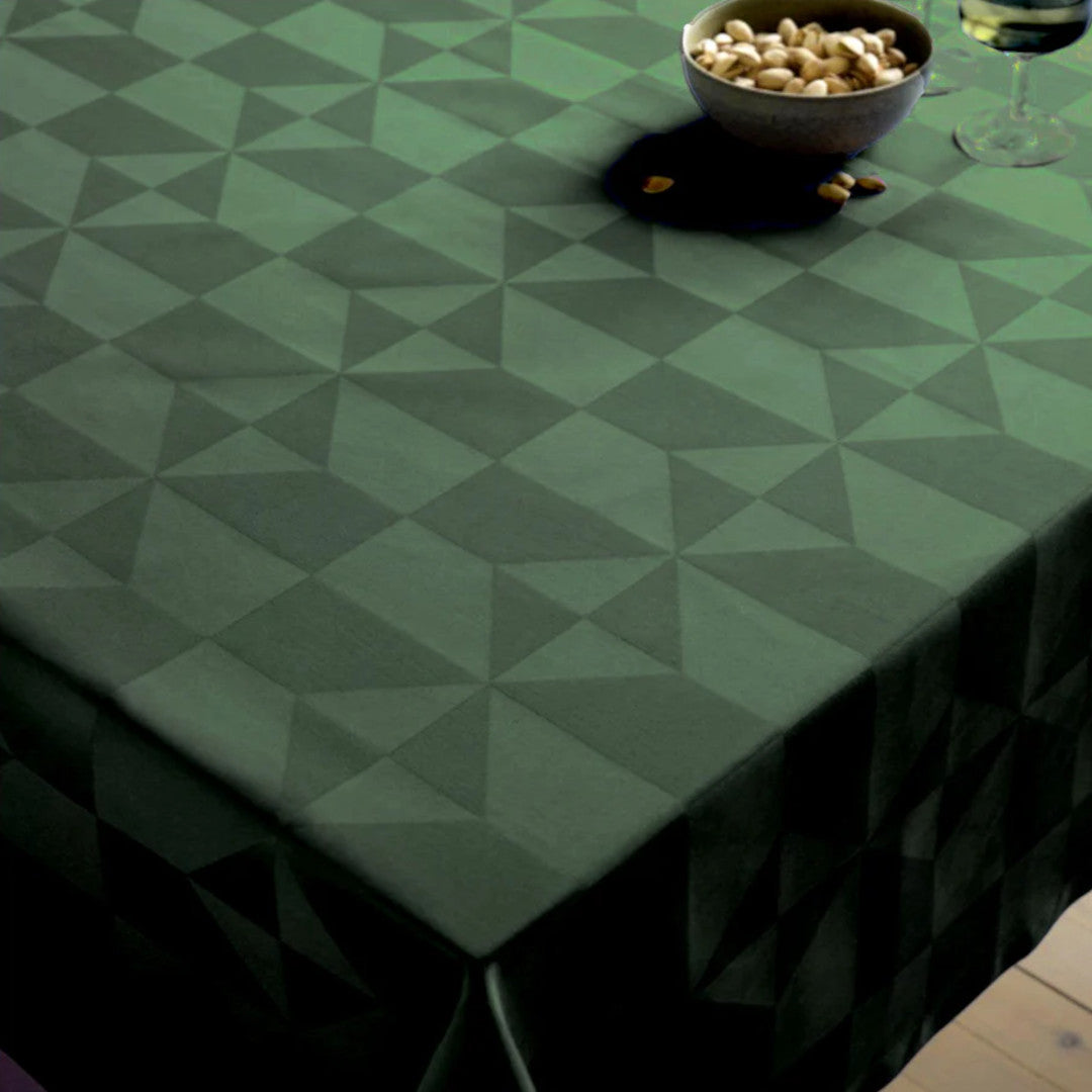 Compliments Wind Damaskdug, Forest Green - 160 x 370 cm