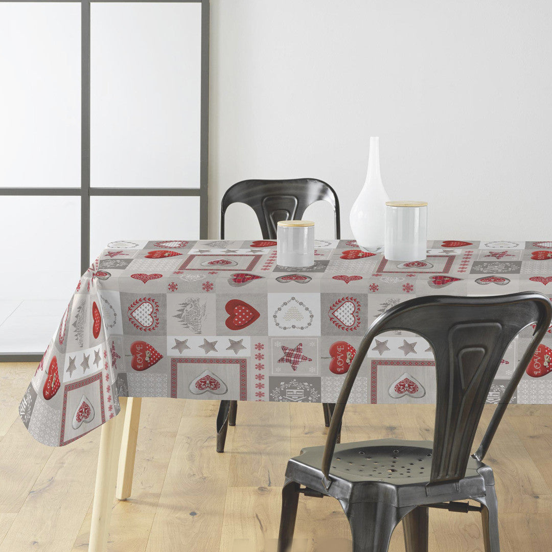 Courchevel - Julevoksdug med Hjerter, stjerner og alpestemning på bord