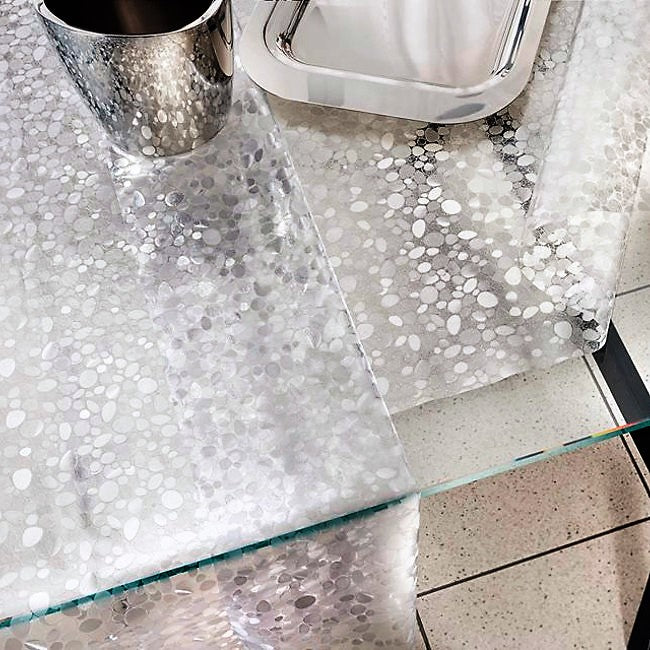 Klar plast Cristal Stones gennemsigtig voksdug med sten motiv