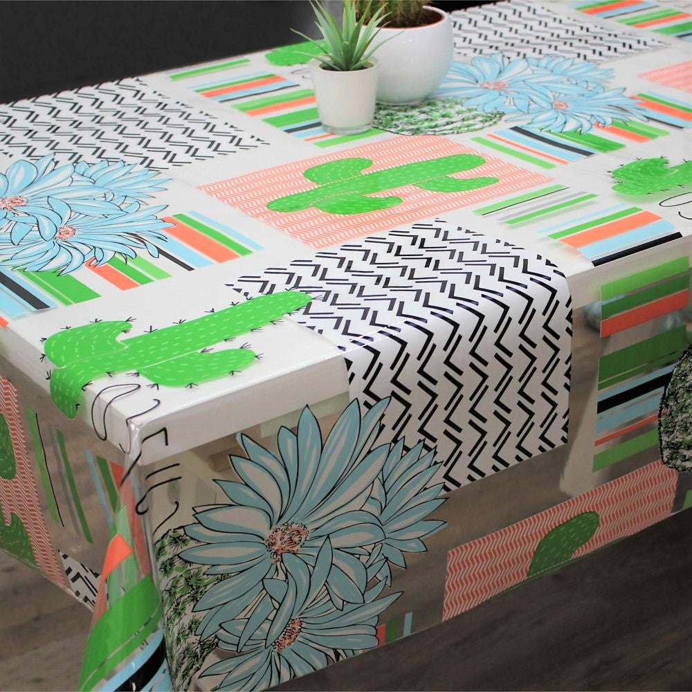 Cuzco - Gennemsigtig voksdug med kaktusser og blomster