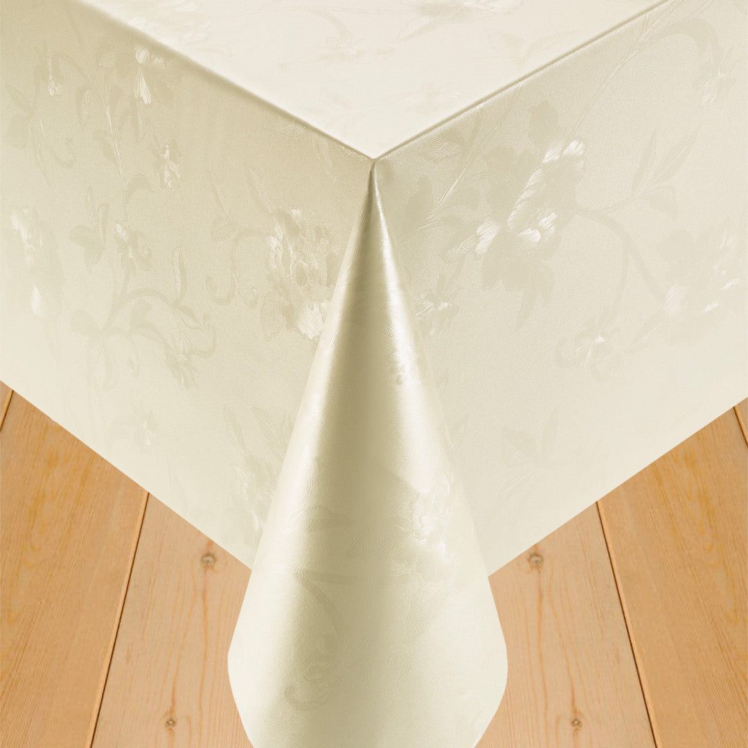 Damask Blomsterranker Cream - Voksdug med blomster