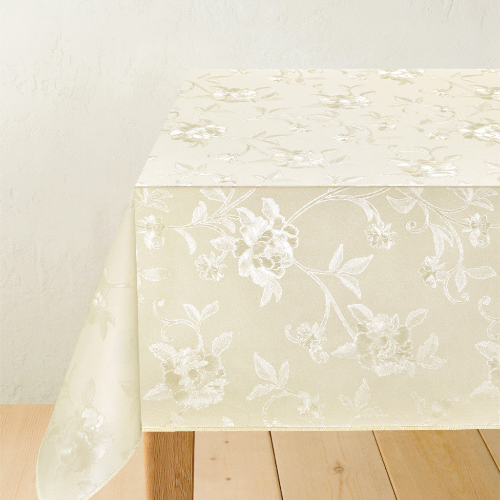 Damask Blomsterranker Cream - Voksdug med blomster