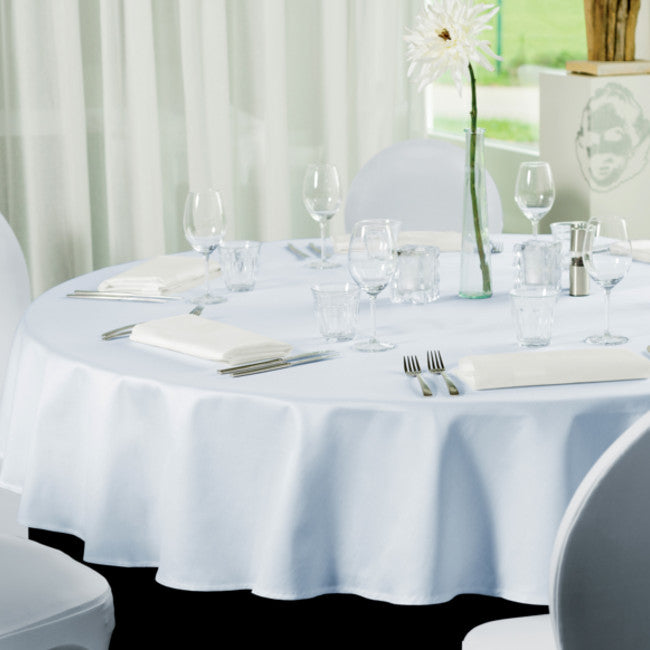 Gastro Ø 300 cm, rund dug 100 % polyester hvid