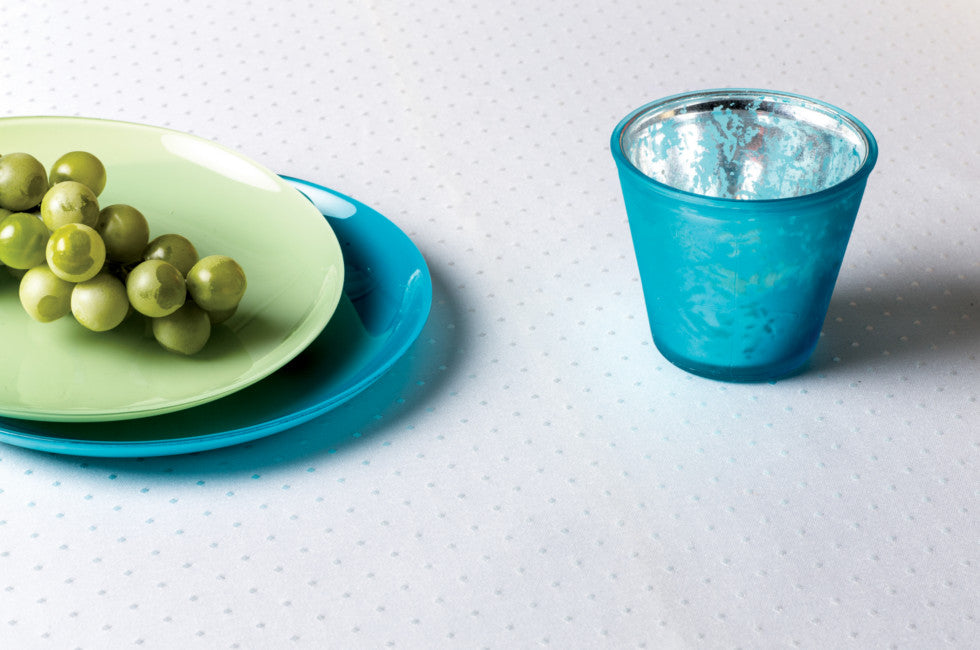 Polarstern Ø 240 cm, rund damask dug hvid