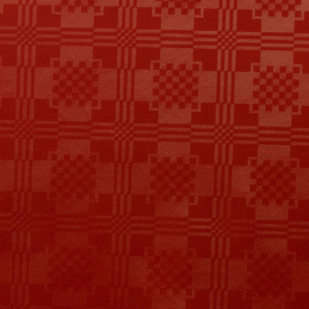 Damast Carre Classic Rød, damask præget voksdug, mønster