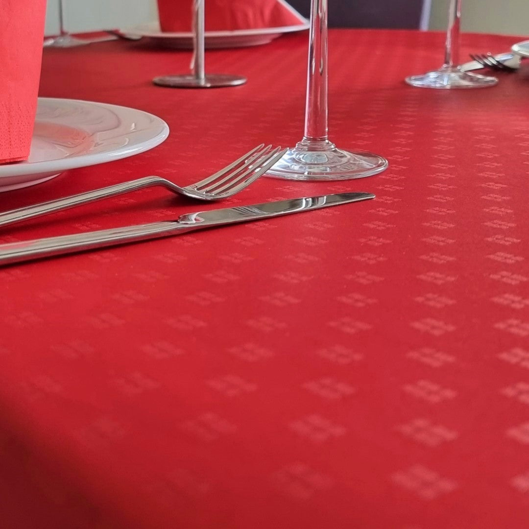 Dannebrog Rød - Elegant og festlig akryldug med antiskrid,140 cm