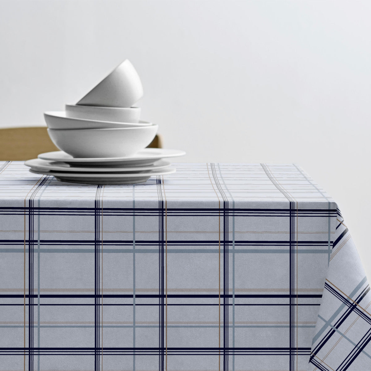 Södahl Define Linen blue 140 cm 100% bomuld, akryldug med antiskrid 1