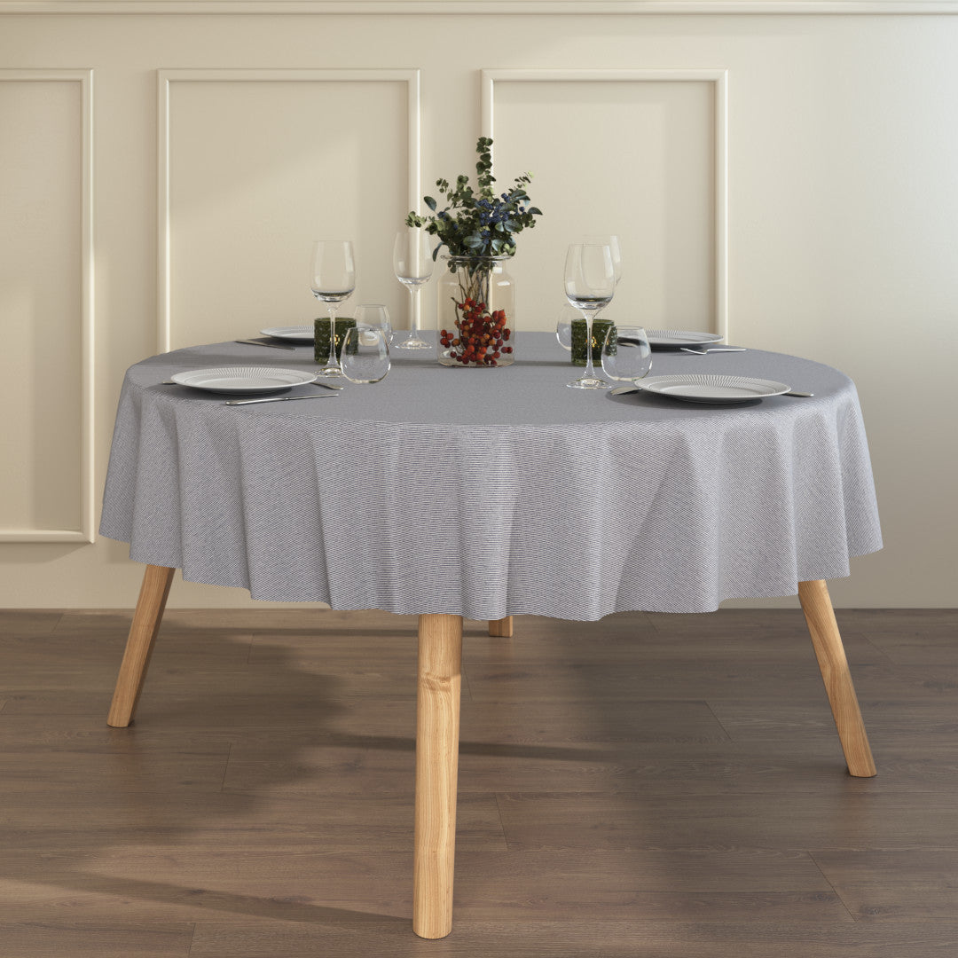 Miljøebillede med rund akryldug - Den Nålestribede Blå