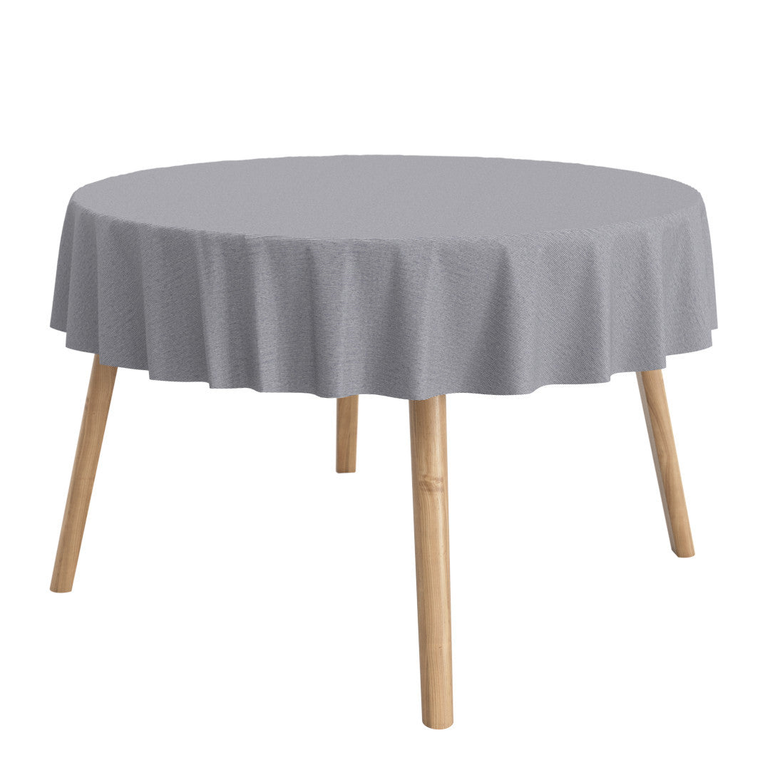 Den Nålestribede Blå - Rund akryldug med striber og antiskrid