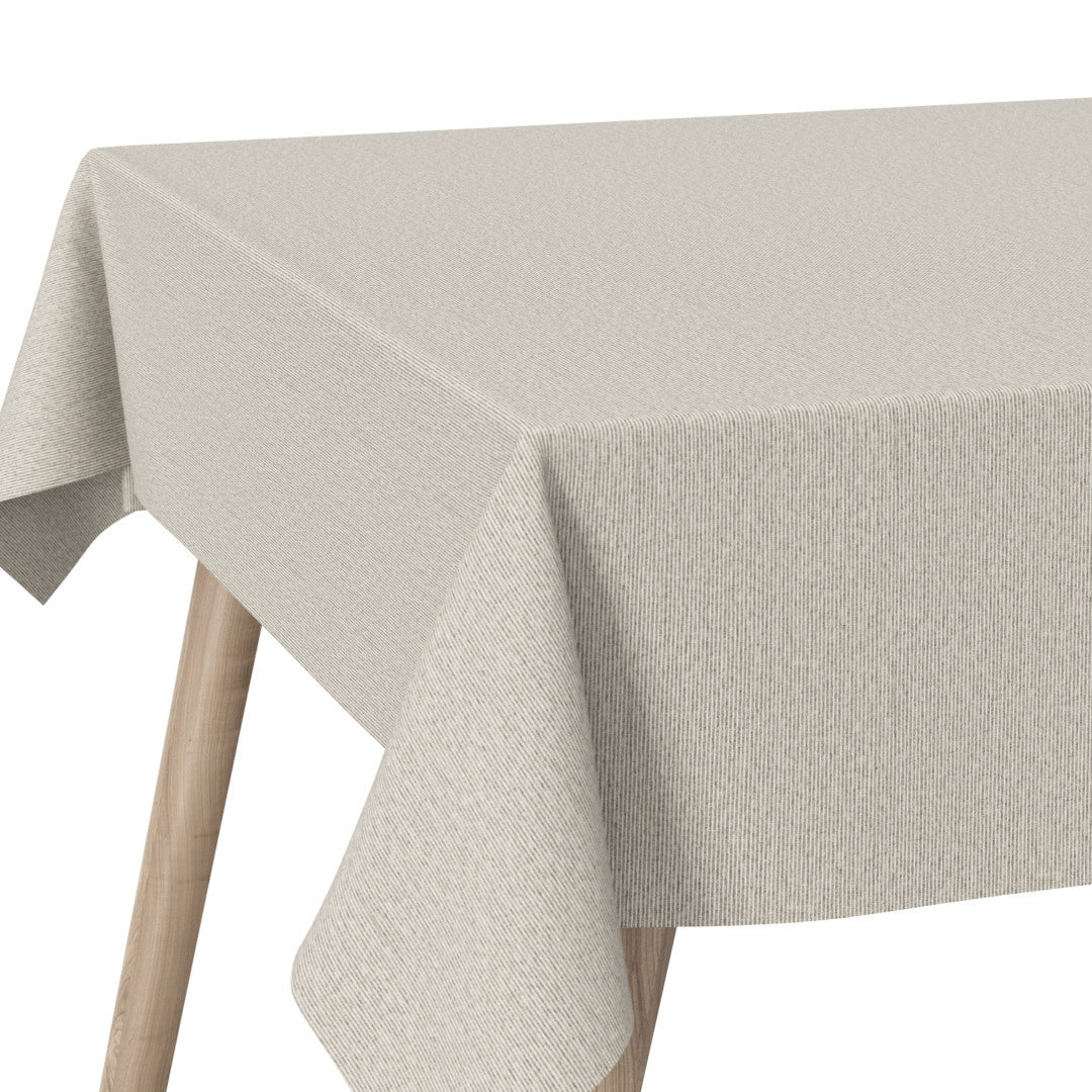 Den Nålestribede Grå/beige - Hjørnebillede af akryldug i hør