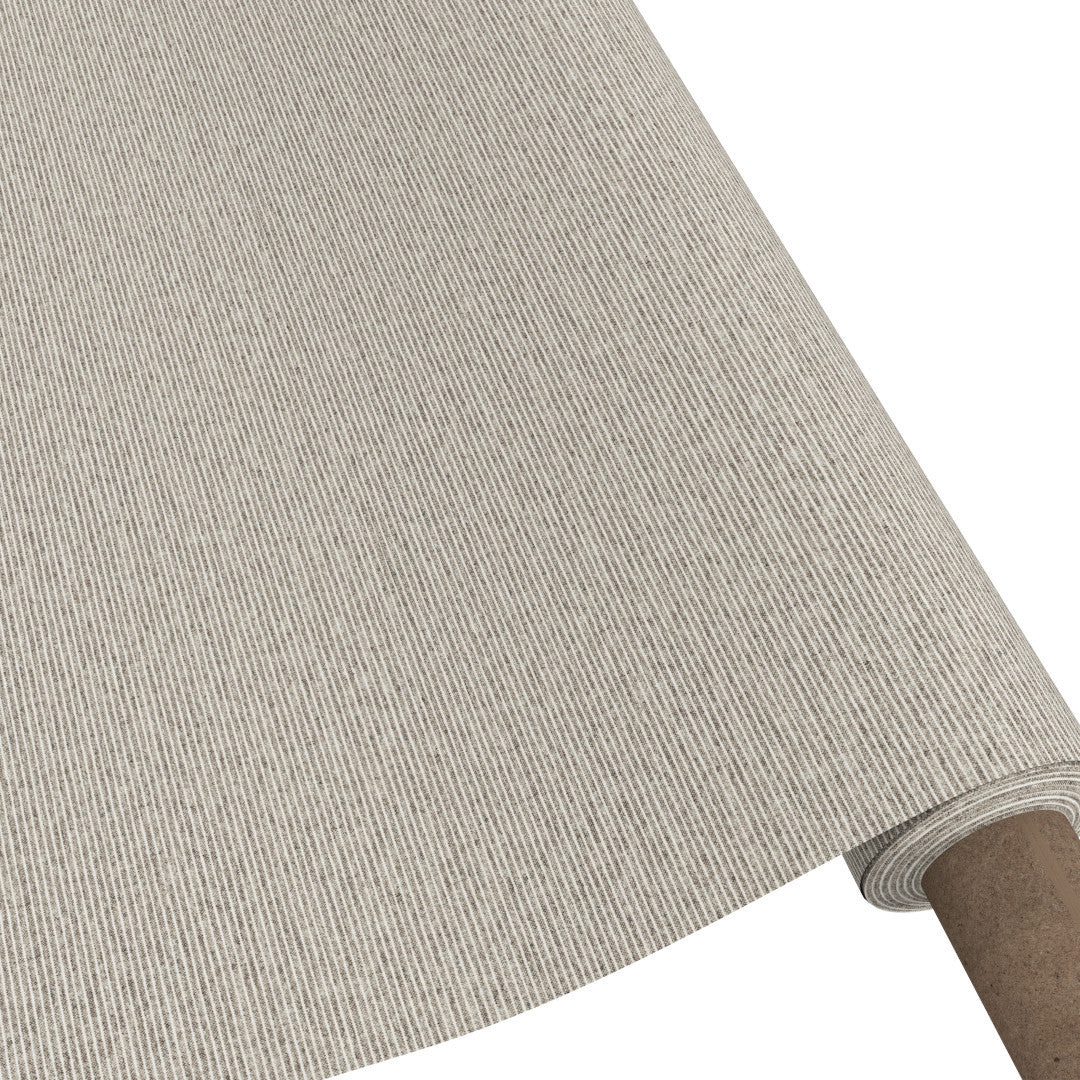 Den Nålestribede Grå/beige - Akryldug i hørlook rullet på rør