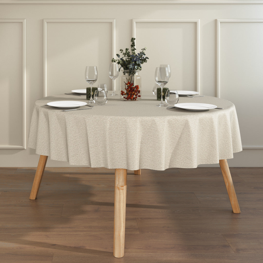 Miljøebillede med rund akryldug - Den Nålestribede Grå/beige