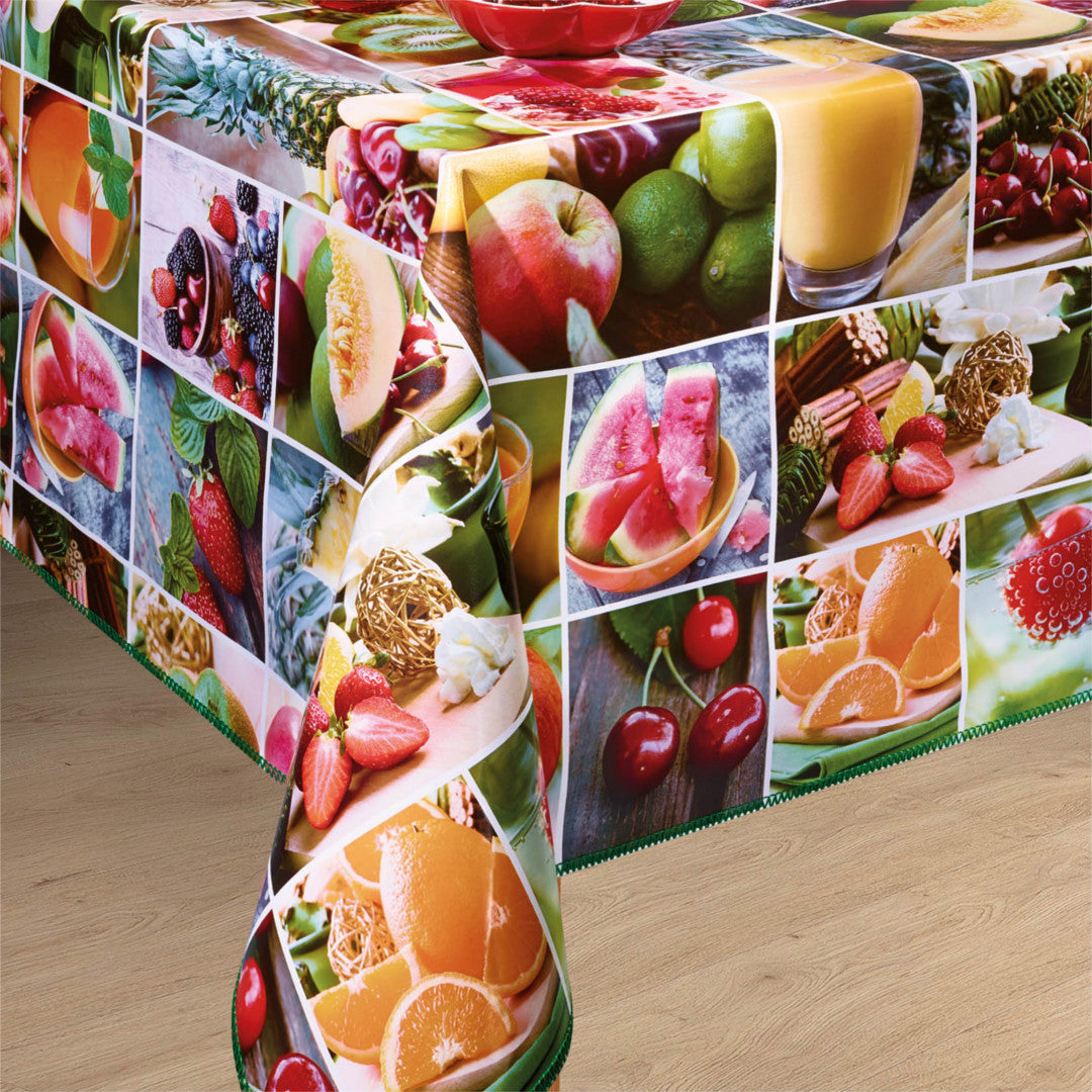 Den store frugt dug - Voksdug med frugt og bær i lange baner