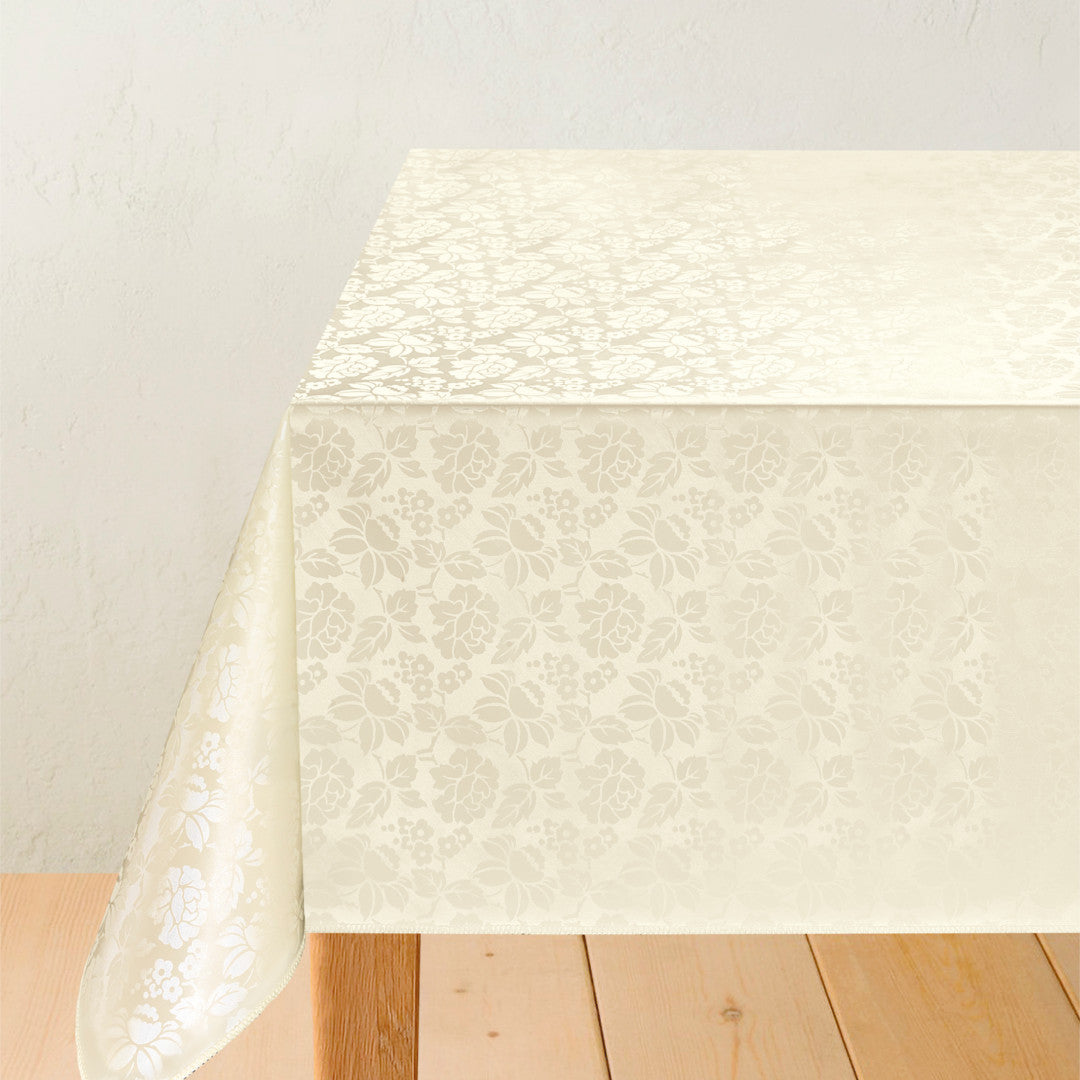 Diamond Damask Flowers Cream - Voksdug med blomster