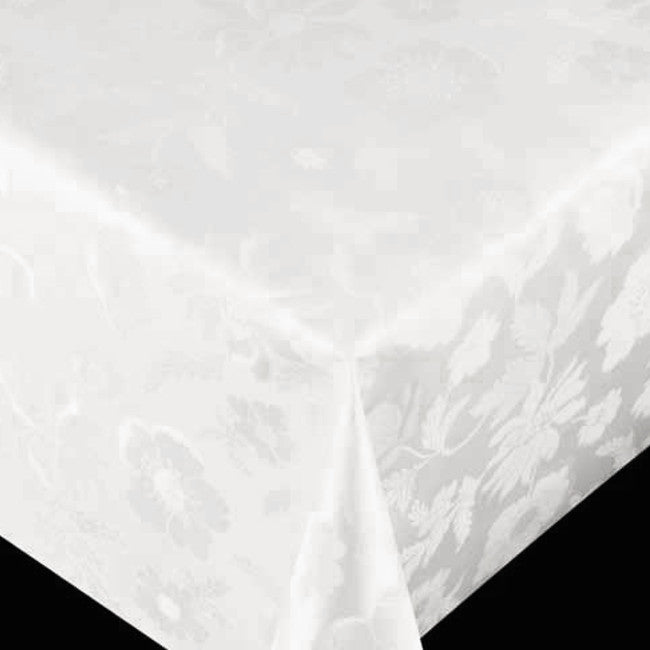 Diamond Hvid - Damask præget voksdug med perlemors-effekt