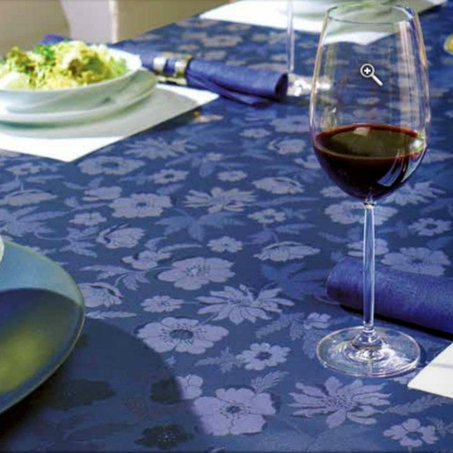 Diamond Dark Blue, damask præget voksdug