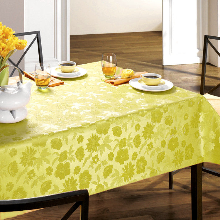 Damask Voksdug - Diamond grøn, 140 cm bred