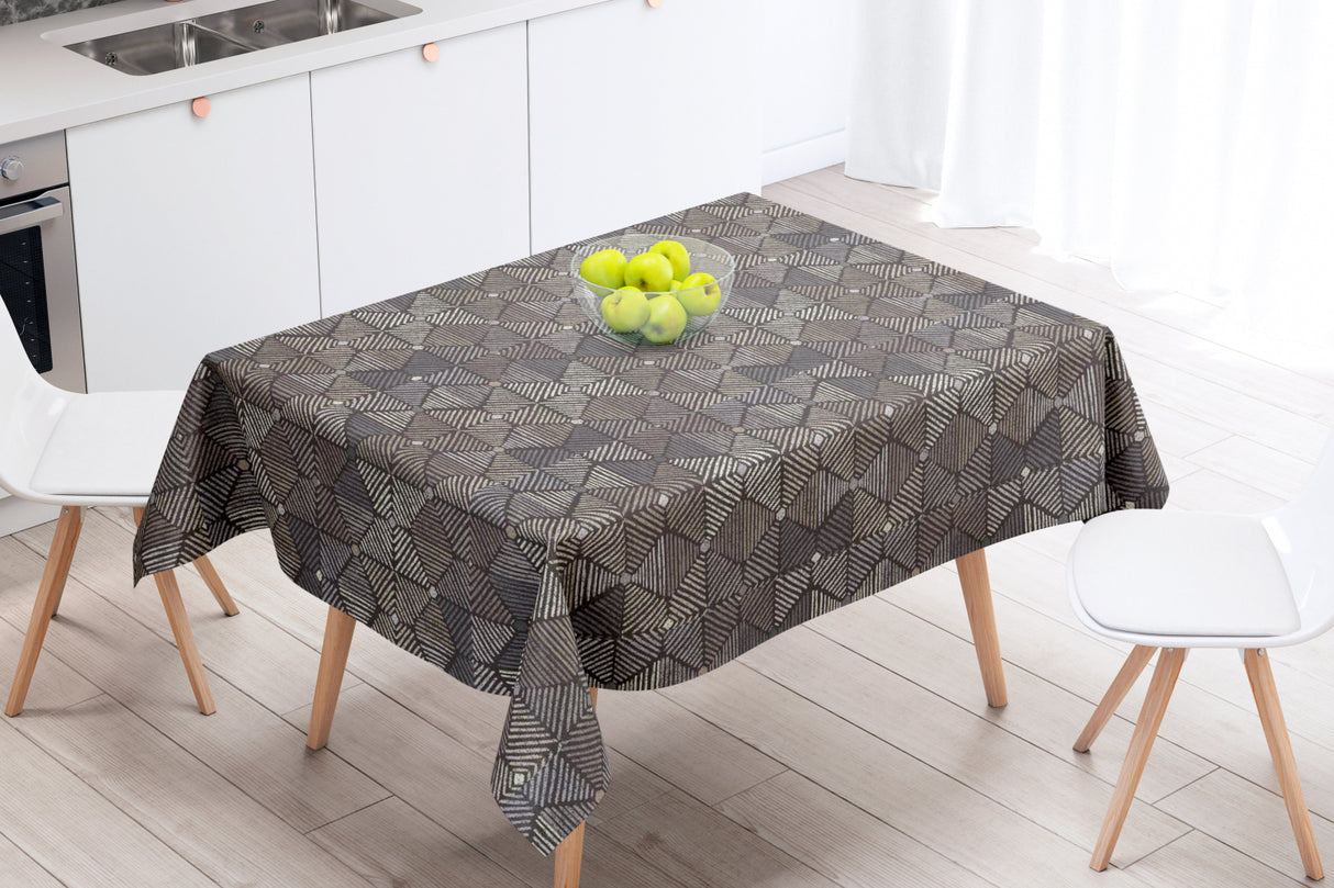 Diego Grå - Akryldug med flot grafisk mønster - 155 cm bred