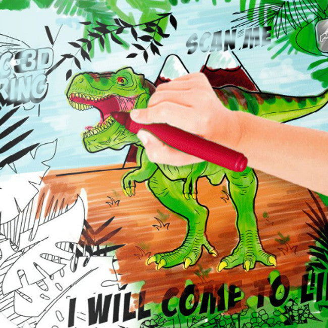 Dino, mal selv voksdug, 140 cm bred