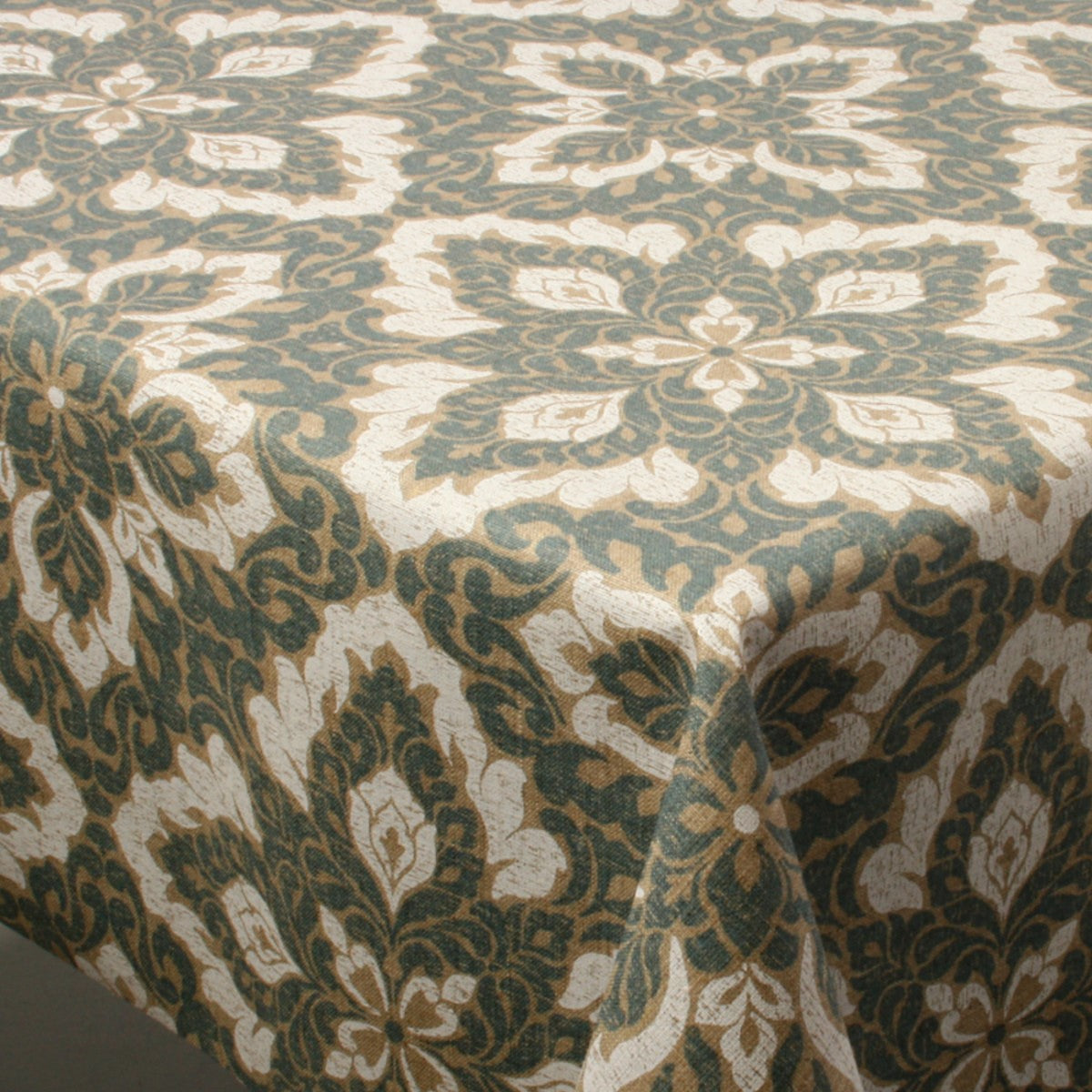 Domaine Blå - Smuk hørdug med Blomstermandalaer - 100% hør