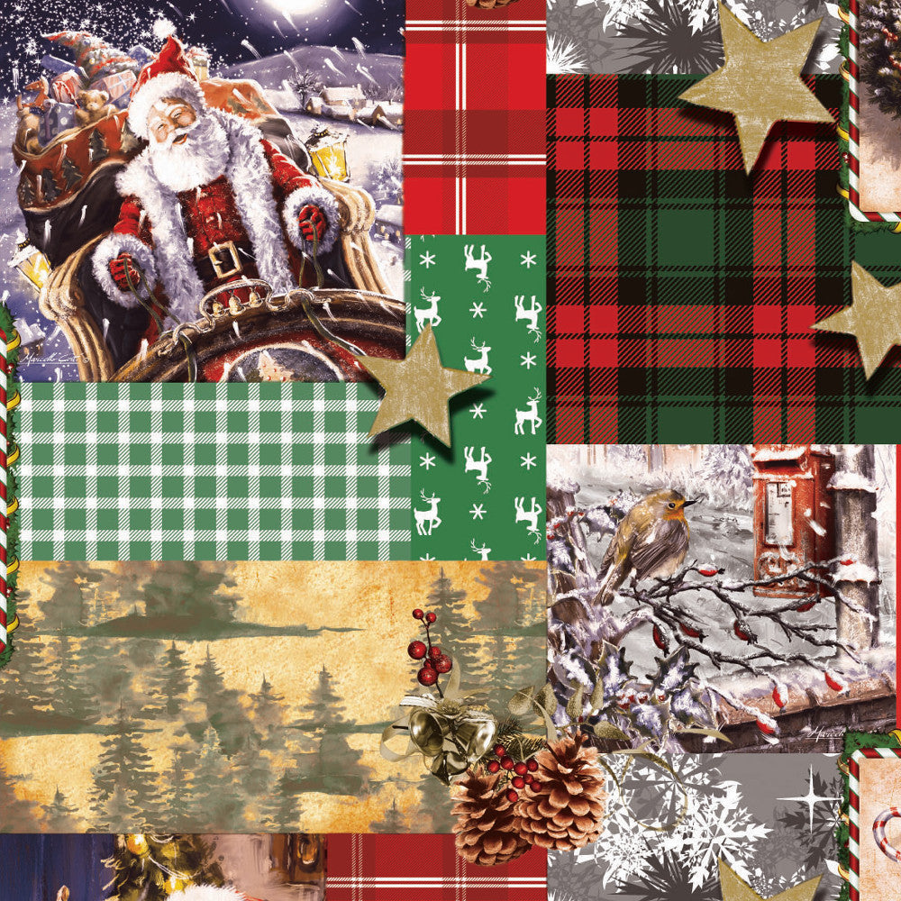 Du Kære Gamle Julemand – Julevoksdug med julemanden på farten