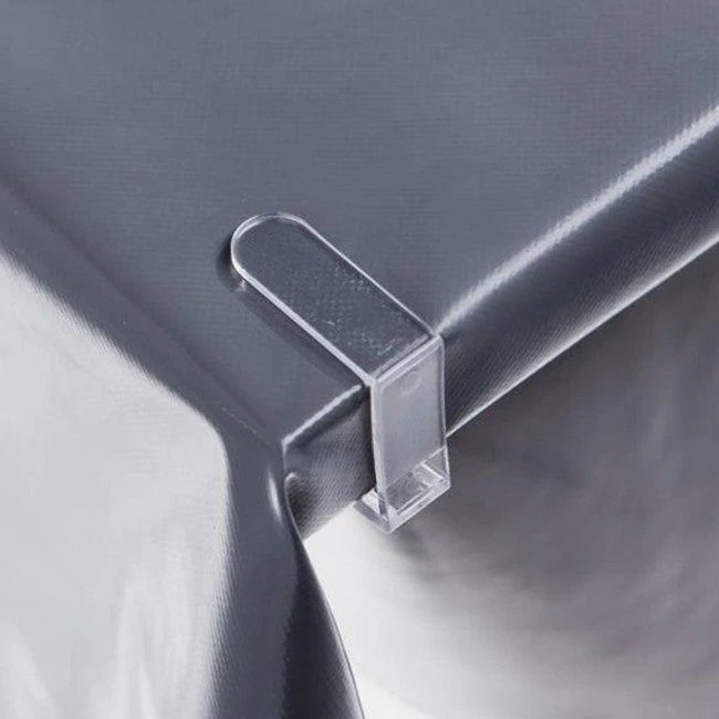 Dugklemmer klar plast m. metal fjeder - til bordkant op til 2,5 cm - Sæt med 4 stk.