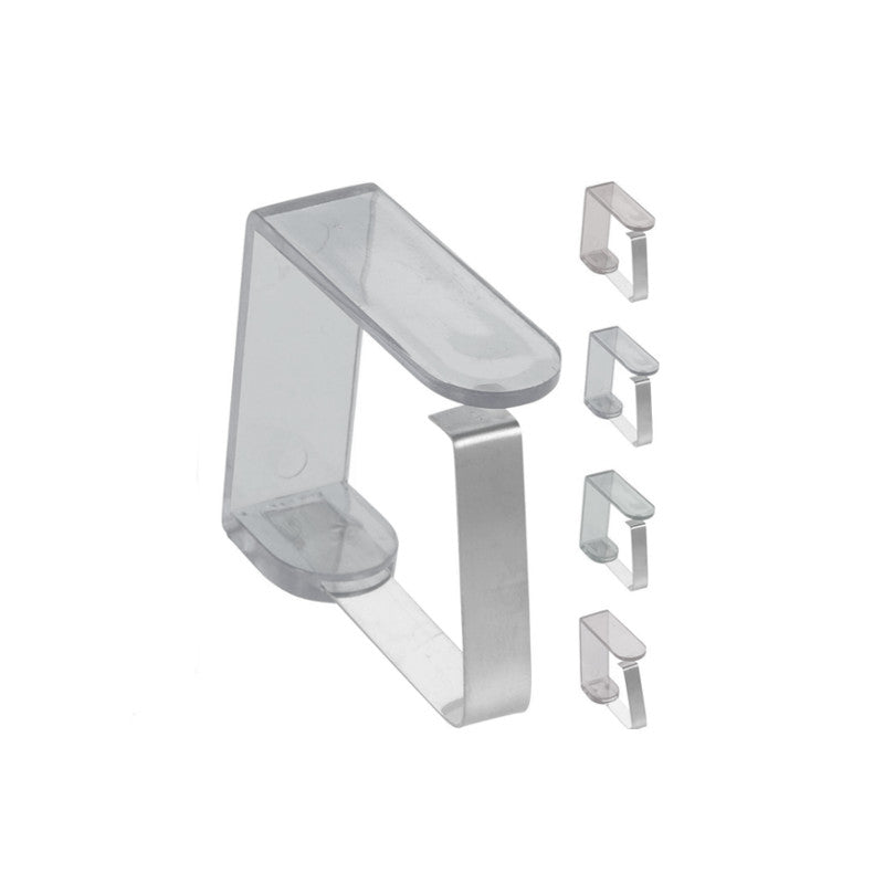 Dugklemmer klar plast m. metal fjeder - til bordkant op til 2,5 cm