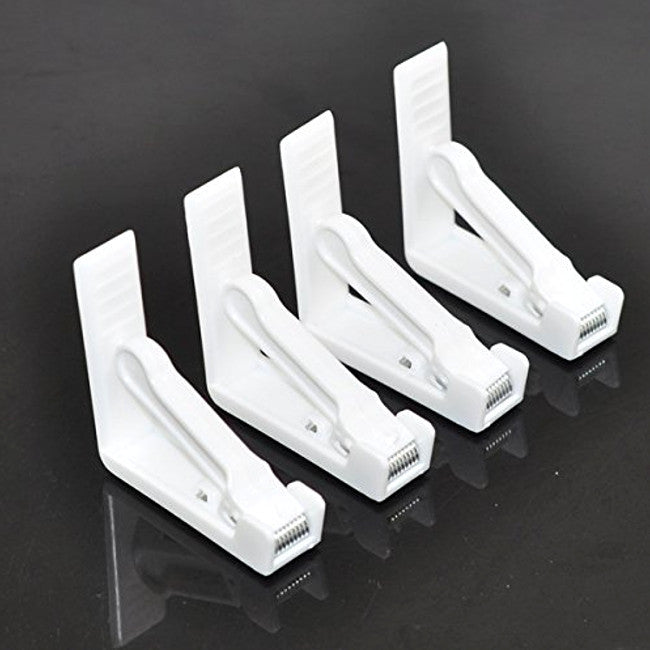 Dugklemmer i hvid plast. Sæt med 4 stk.
