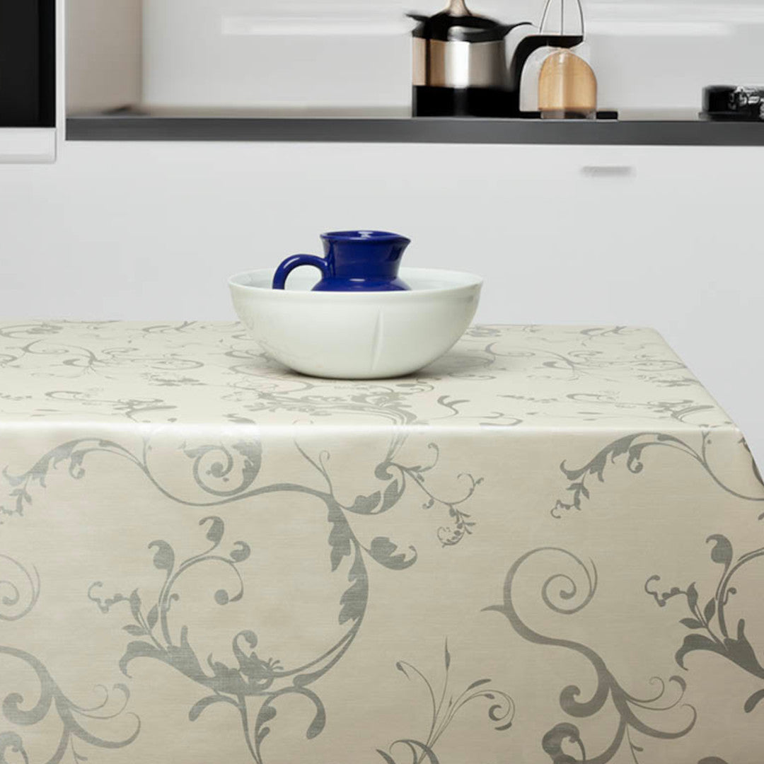 Elegant Ornament – Voksdug i lys grå