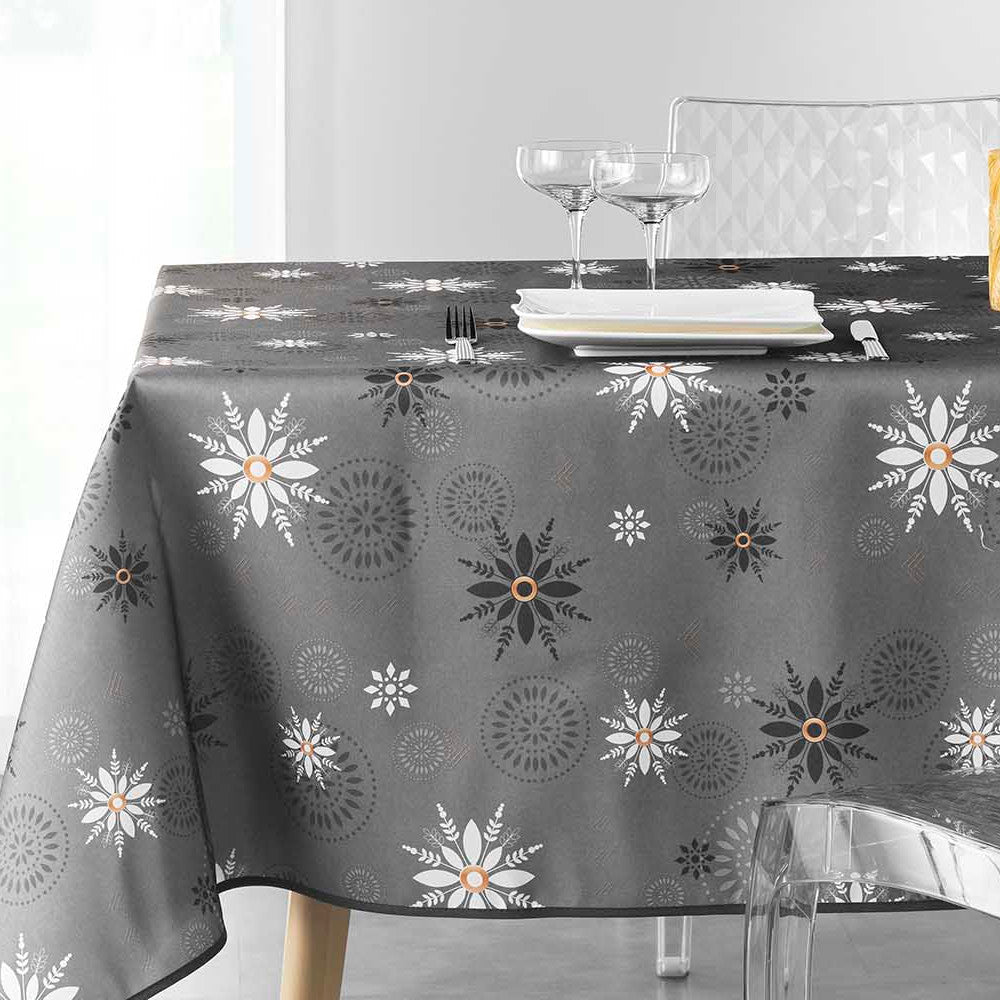 Enchante Antracit - Juledug med anti-plet, 150 x 300 cm