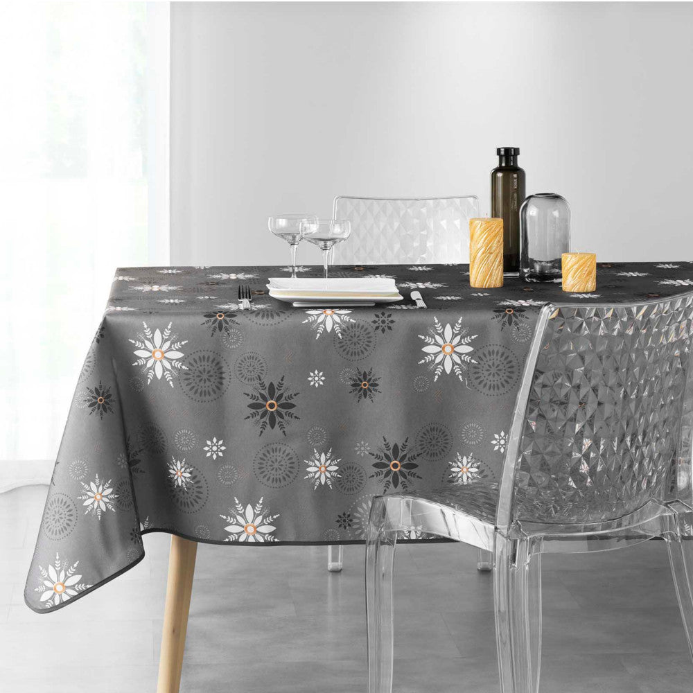 Enchante Antracit - Juledug med anti-plet, 150 x 300 cm