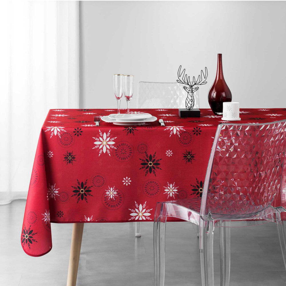 Enchante Red - Juledug med anti-plet, 150 x 240 cm