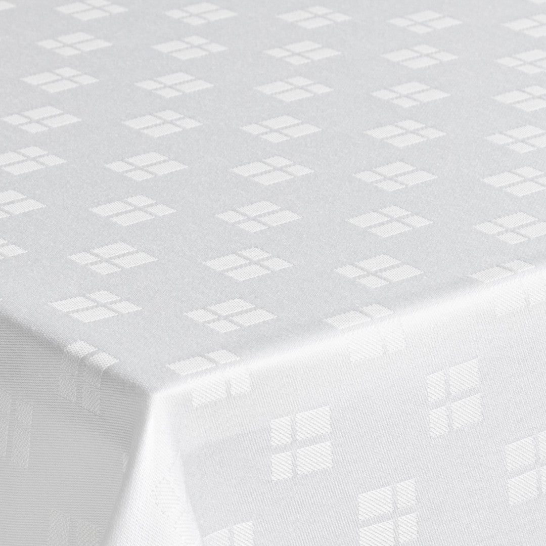 Engholm Flag Damaskdug - Hvid 160 x 420 cm, hjørne