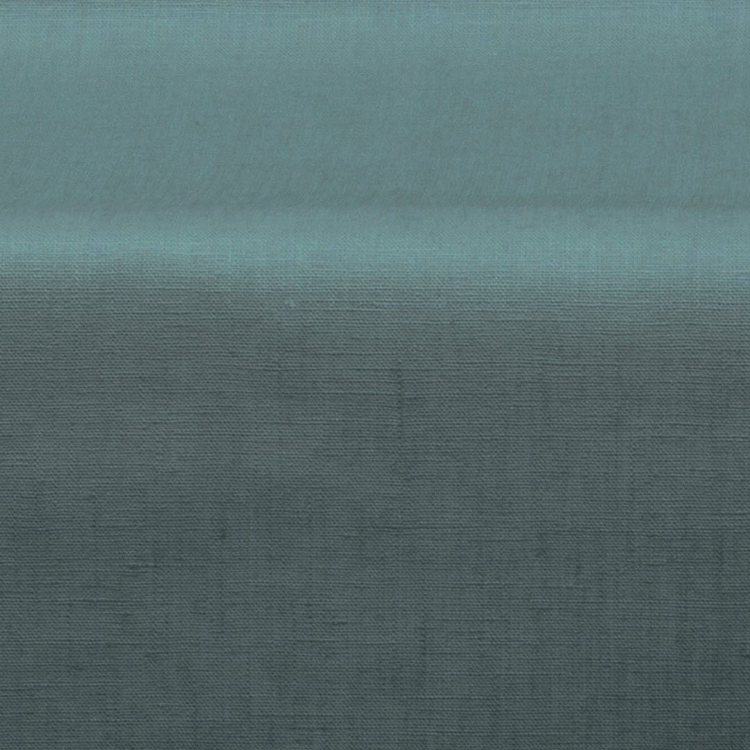 Ensfarvet akryldug i 100% hør - 140 cm bred - Petroleum/Blågrøn