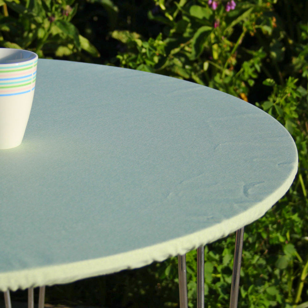 Ensfarvet akryldug mint - rund akryldug med elastikkant - Til bord Ø 60 - Ø 170 cm