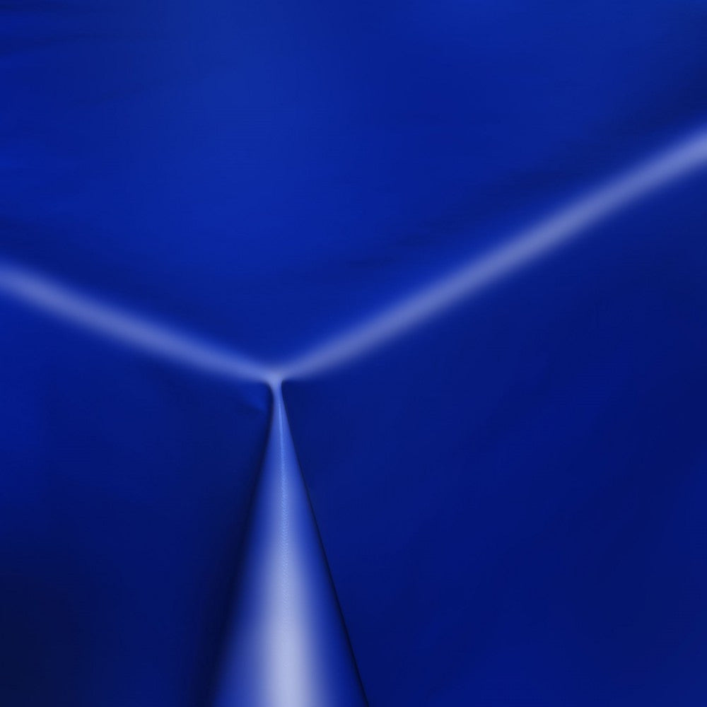 Uni Color - Ensfarvet halvblank voksdug, 140 cm bred - Blå